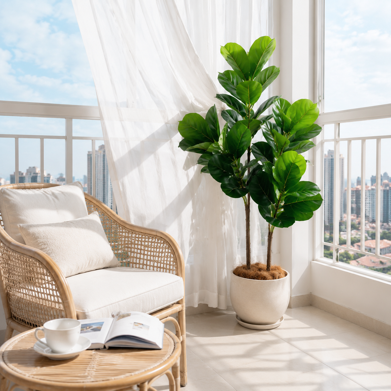 130cm/4.3ft Artificial Ficus L - Ficus Lyrata Tree บทวิจารณ์และราคา
