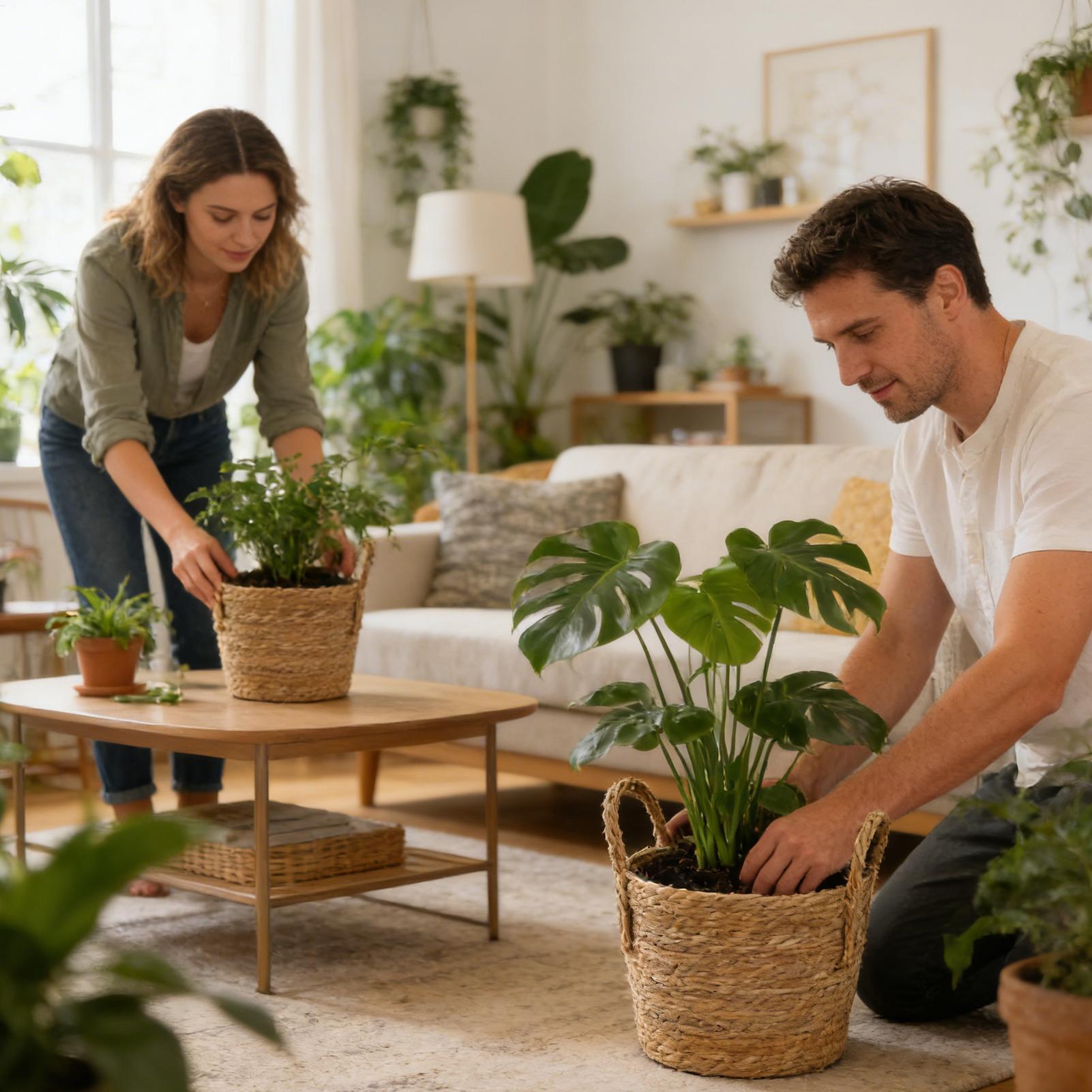 Wicker Plant Basket with Handl - Aloe Vera Pot บทวิจารณ์และราคา